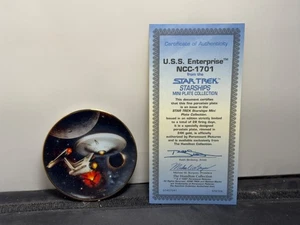 1997 Star Trek Original Series USS Enterprise NCC-1701 3.5" Mini Porcelain Plate - Picture 1 of 2