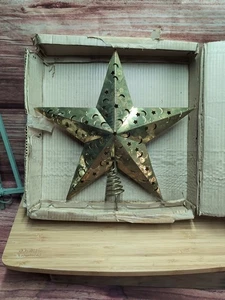 Lillian Vernon Messing Stern Christbaumspitze Himmlischer Mond Stern Stanze Vintage - Bild 1 von 6