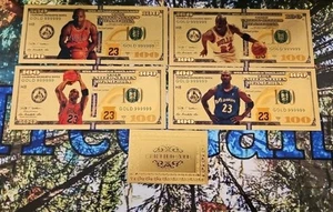 24K Gold Foil Banknote Michael Jordan Chicago Bulls Washington Wizards COA - Picture 1 of 3