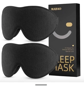 MABAO Doppelpack Schlafmaske für Seitenschläfer unisex schwarz - Bild 1 von 7