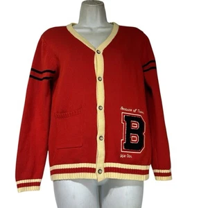 Because Of Them We Can Tuskegee Red embroidered Letterman Cardigan Sweater M - Picture 1 of 8