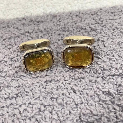 Gemelli Celine logo oro vintage macadam formale festa d'affari usati