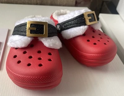 Crocs Niño Pequeño Clásico Forrado Papá Noel NUEVO NUEVO CON ETIQUETAS Rojo Blanco Foto 1 de 4