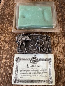 1981 Arroyo Grande Co Siskiyou Pewter Belt Buckle California Panning for Gold - Picture 1 of 9