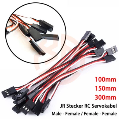 Male Female JR Stecker RC Servokabel Verlängerungs Kabel RC Futaba 100/150/300mm - Bild 1 von 4