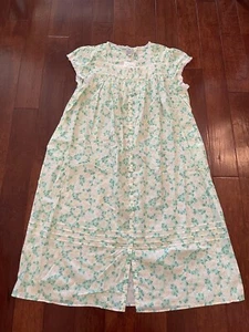 New Lanz of Salzburg Nightgown Size 3X Green Eyelet Lace Trim Floral Cotton - Picture 1 of 11