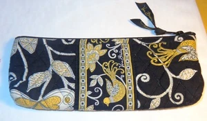 Vera Bradley GIALLO UCCELLINO PENNELLO & MATITA astuccio da viaggio trucco cosmetico borsa - Foto 1 di 3