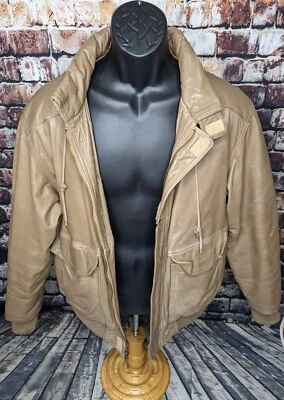 Chaqueta de cuero aislante Zero King vintage años 60 70 para hombre 42 beige tostado medio Foto 1 de 4