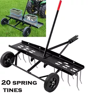 40 Tow Behind Plug Aerator Spike Lawn Farm Yard Garden Grass Tractor Rake Remove - Picture 1 of 9