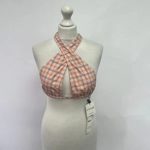 Urban Outfitters We Are We Wear Karen Check Cross Front Bikini Top. XS. RRP £32 - Picture 1 of 5