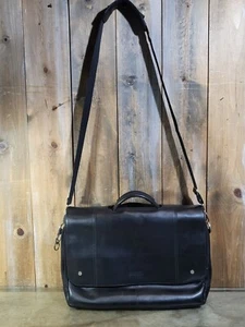 Kenneth Cole Reaction Unisex schwarz Leder riskant Business Messenger Bag Laptop - Bild 1 von 22