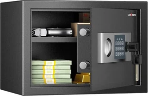 Safe for Home, 0.6 Cubic Feet Safety Box, Lock Box for Money, Jewelry, Documents - Picture 1 of 6