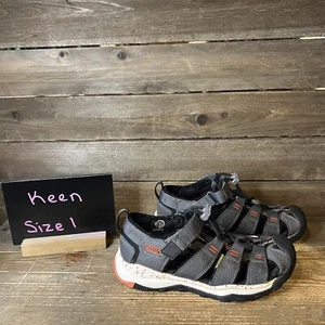 Childrens Big Kids Keen Newport H2 Waterproof Gray Shoes Sandals Size 1 Y GUC - Picture 1 of 6