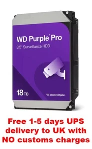 Disque dur Western Digital WD Purple Pro WD181PURP 7200 tr/min 6 Go/s 512 Mo de cache 18 To - Photo 1/1