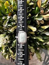 MARC Swarovski Marcasite Genuine Jade Sterling Silver Ring. Size 8 NWT