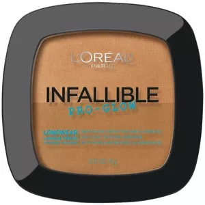 Polvo L'Oreal infalible Pro-Glow. Acabado Demi Glow con resaltador. CREMA CAFE - Imagen 1 de 5