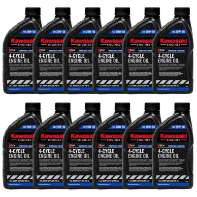 KAWASSAKI 12PK Genuine OEM Kawasaki 20W50 Motor Engine Oil Quart 4-Cycle K-Tech 99969-6298