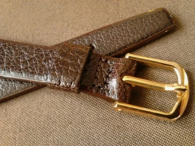 Correa de reloj para damas años 60 NOS Stylecraft 14R marrón oscuro plana sin costuras Expo becerro Foto 1 de 4