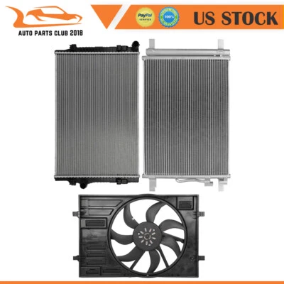 Radiator Condenser Cooling Fan Kit Fit for 2015-2017 2018 2019 Volkswagen GTI Foto 1 de 4