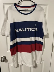 Nautica Grafik Kurzarm T-Shirt Herren XL seltener Fund rot weiß blau - Bild 1 von 6