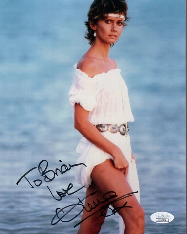 OLIVIA NEWTON JOHN HAND SIGNED 8x10 PHOTO    YOUNG+SEXY POSE     TO BRIAN    JSA Cover