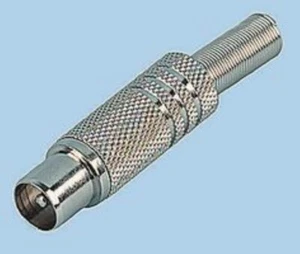 TV FREEVIEW RF COAXIAL MALE PLUG / CONNECTOR, METAL PLUS STRAIN RELIEF - Picture 1 of 2