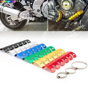 Universal Motorcycle Exhaust Muffler Pipe Heat Shield Cover Heel Guard Protector - Picture 1 of 11