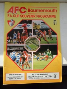 AFC BOURNEMOUTH vs MAN Utd MANCHESTER UTD FA cup 18.02.89 football programme - Picture 1 of 1