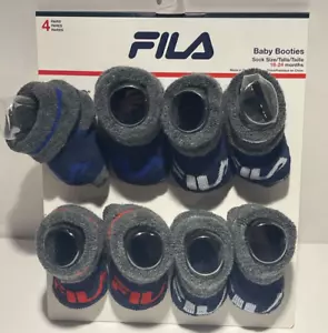 FILA Baby Booties 4 Pack Sock Size 18-24 Months Navy 43FL385408TA-NVY - Picture 1 of 4