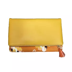 Rachel Pally Yellow Orange Floral Reversible Clutch Purse - Picture 1 of 7