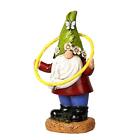 Garden Gnome Statue, Funny Gnome Figurine Play Hula Hoop With Solar Led