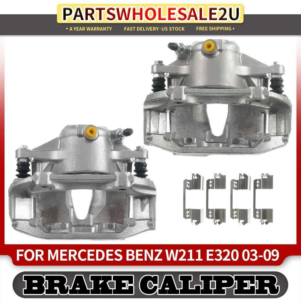 2 件前左右制动卡钳带支架适用于梅赛德斯奔驰 W211 E320 E350 — 第 1/4 张图片