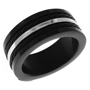 Bague en Acier ruthénié - Taille au choix - Neuve - Homme - Picture 1 of 4