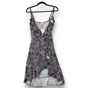 NWT Bar III Petite Floral V-Neck Faux-Wrap Sleeveless Midi Dress Size PM - Picture 1 of 9
