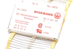 10x subminiature fuse by Wickmann type 19275, 10 A / 125 VAC, Picofuse, NOS - Picture 1 of 3