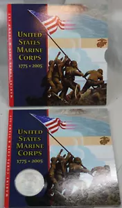 2005-P Marine Corps Commemorative Silver Dollar Coin & Stamp Set OGP COA - Picture 1 of 6