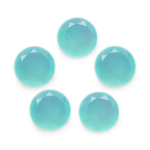 8MM TO 15MM NATURAL AQUA CHALCEDONY ROUND CUT FACETED LOOSE GEMSTONE FOR JEWELRY - Picture 1 of 3