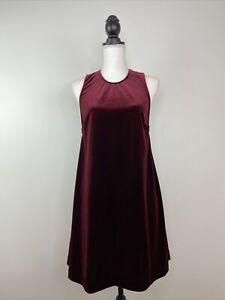 American Apparel Velvet Dress Sleeveless Bordeaux Wine - Size S
