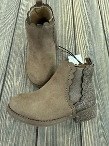 Kleinkind Glitzer Absatz überbackene Stiefeletten Rehkitz Taupe Slipper Mode Stiefel Größe - Bild 1 von 5
