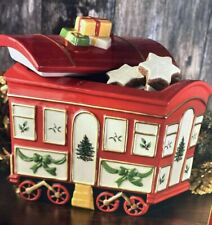 Spode Box Car Train Christmas Ceramic Cookie Jar with Lid 2019