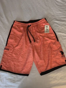 NEW US Polo Assn Men’s L Size Large Orange Board Shorts Swim Trunks Retail $42 - Picture 1 of 6