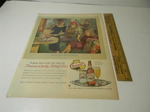 Vintage 1950s Falstaff Beer Man Cave Print Ad Flat Top Can 5G2 - Picture 1 of 3