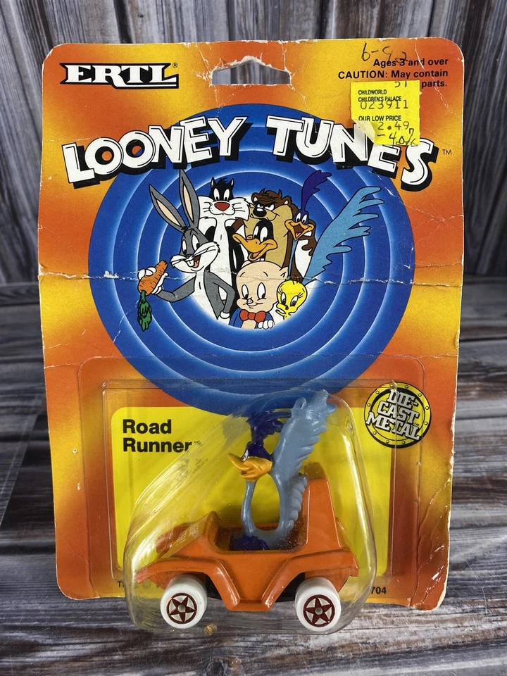 老式 80 年代 Ertl Looney Tunes 压铸车辆 (B) - Road Runner 汽车 - 散装 — 第 1/1 张图片