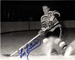 Leo Labine Boston Bruins Signed 8x10 Glossy Photo - Picture 1 of 1