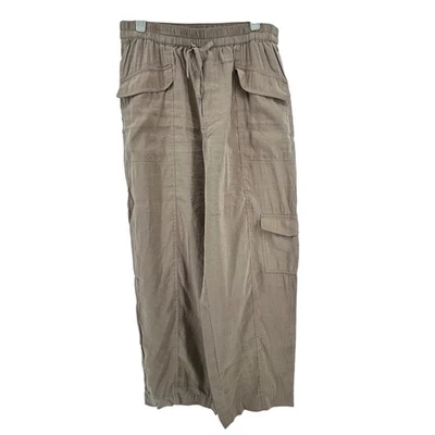 Madewell Wide Leg Cargo Pants Tan Elastic Waist High RIse Comfort Womens M - Image 1 of 4