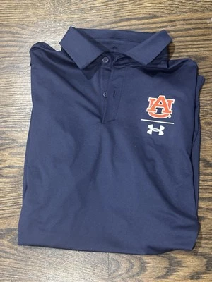 Under Armour Polo Shirt Auburn Tigers Womens Small Blue Short Sleeve Loose Heat - Image 1 of 4