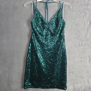 HELLO MOLLY Glitter Gypsy Dress Green Size 6/M – Altered for Modesty, Sequin - Picture 1 of 17