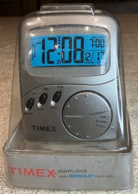 NEW+BOXED Timex INDIGLO Night Light Travel Alarm Clock Model 3522T RARE - Image 1 of 4