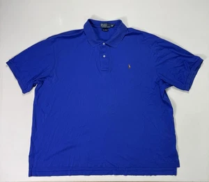 Polo Ralph Lauren Herren 3XB Pima Interlock Poloshirt Vintage Classic Blau Pony Logo - Bild 1 von 8