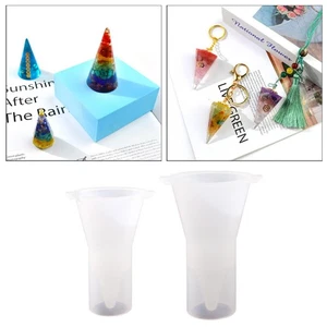 2pcs Silicone Durable Ring Holder Mold Keychain Keyring Cone Shaped Soap - Picture 1 of 7